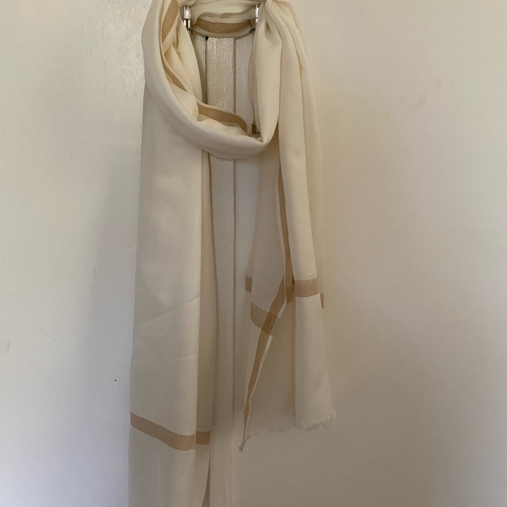 Elegant Cream and golden Scarf/wrap/shawl
